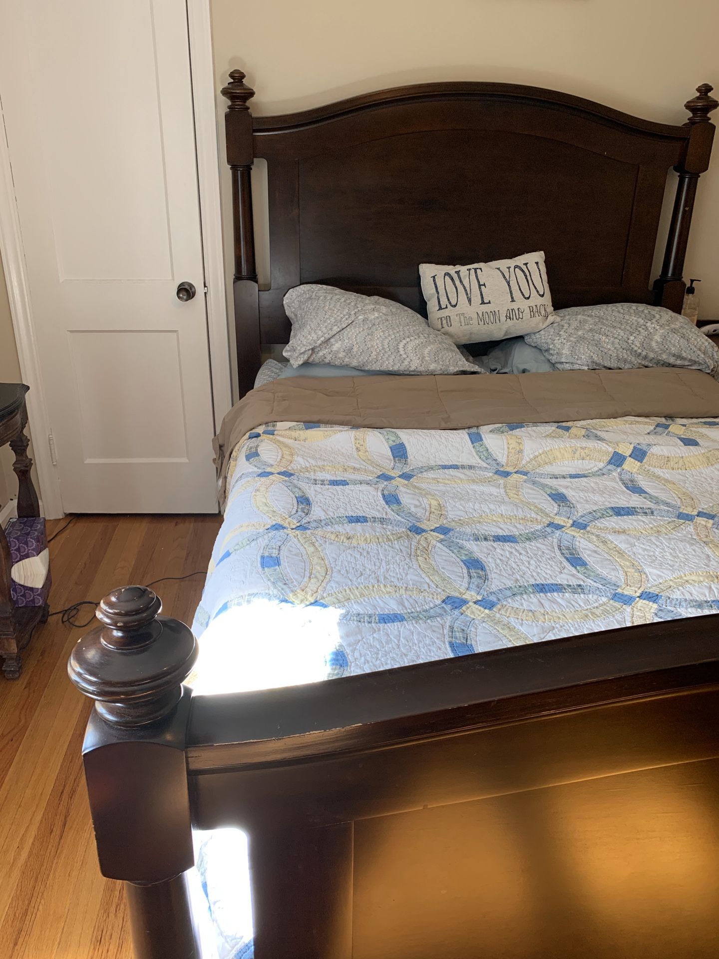 Pottery barn queen bed frame and box spring