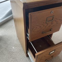 Oak File Cabinet With Key