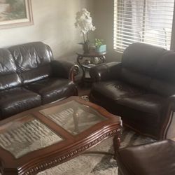 4 pcs Leather Sofas Set