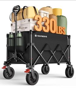 Wagons Carts Foldable, Collapsible Foldable Wagon 330lbs Capacity