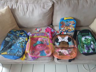 Kids Character Backpack and Lunch Bag Lot