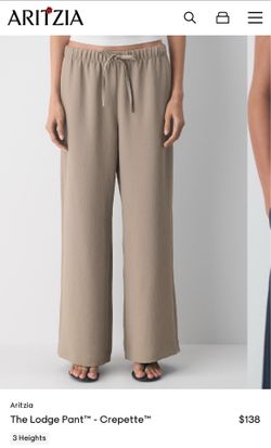 New aritzia the lodge pant crepette taupe XL