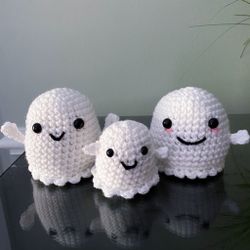 Hand Crocheted Ghost Family 3 For $35