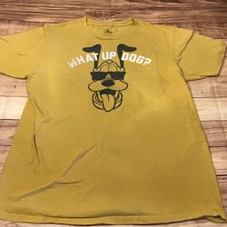 Disney Pluto “what Up Dog” Mens T-shirt Large -preowned 