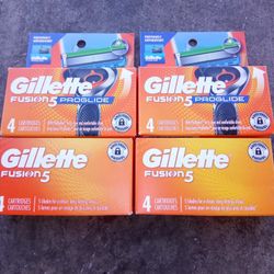 Gillette Fusion 5 - 2 Boxes With 4in Each Box also I Got 2 Boxes Of Fusion 5 Proglide With 4 Cartridges  In Each Box And