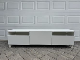 White IKEA TV stand