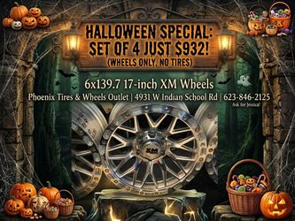 👻 Revamp Your Ride This Halloween! 🚗💨 Get ready to turn heads on the road with our XM Specials for Halloween: Grab a set of wheels (17x9 • 6x139.7
