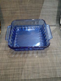 Vintage Cobalt Blue Casserole Dish by Anchor Hocking