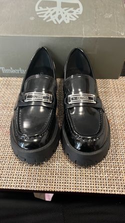Guess Black Patent Platform Loafers