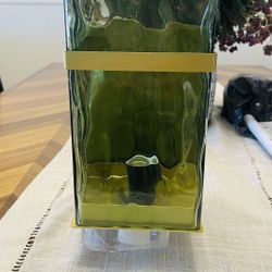 Green Outdoor Wall Light,Gold Exterior Waterproof Lanterns,Porch Sconces Wall Mounted Lighting with E26 Sockets & Glass Shades, for Garage,Doorway,Pat