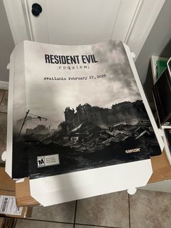 Resident evil requiem cardstock advert promo from GameStop