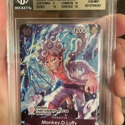 One Piece TCG Monkey D Luffy P-041 Beckett 9.5