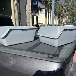 (2) So Phresh XL Gray Shatter Shield High-Back Cat Litter Boxes 24" L X 18" W X 10" H