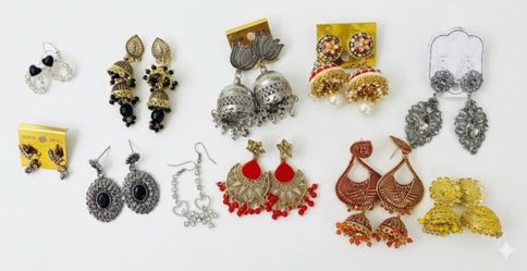 11 pairs of fashion earrings