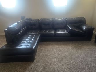 Leather sectional couch