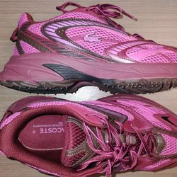 LACOSTE L003 BURGUNDY PINK BURG 9.5 M SZ Paris designer  FASHION ATHLETIC SNEAKER