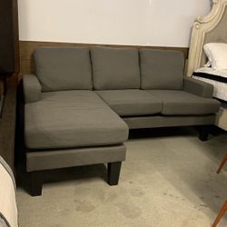 Grey Fabric Sofa Chaise
