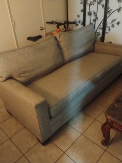 Nice couch long pillow two pillows in the back good condition