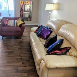 White Leather Couch 