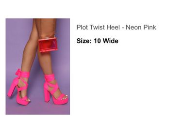 Plot Twist Neon Pink Platform Heels Size 10 Wide
