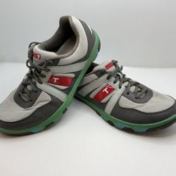 True Linkswear PHX Golf Shoes Men's 8.5 Grey Blue Leather Spikeless Minimalist P1