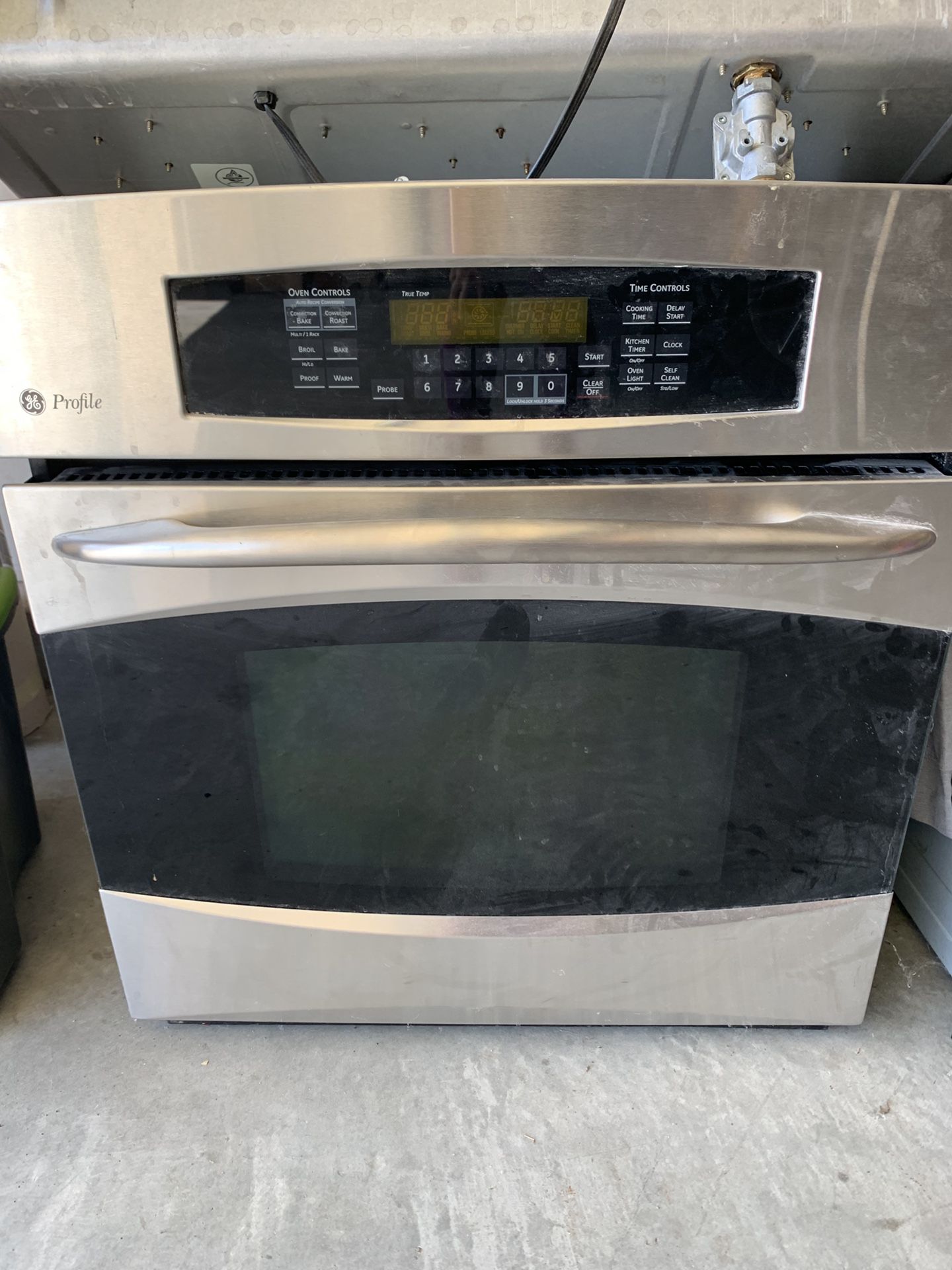 GE profile glass stove top, oven and microwave set