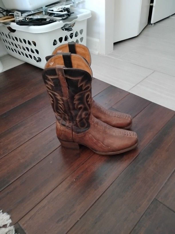 Dan Post Ostrich Leg Skin Boots