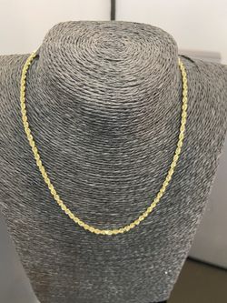 14k gold SOLID rope chain, 16 in