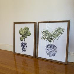 Wall Art - Plants In Vase, 19x15 Inch