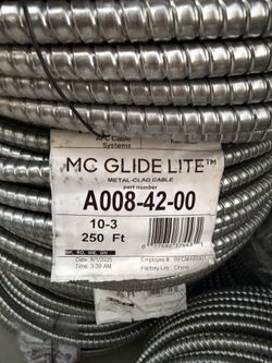 10/3 MC Wire 250ft Metal Clad Electric Cable New (10/2 250ft MC $330)