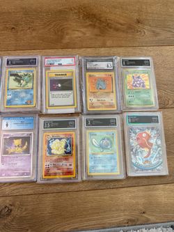 Graded Pokémon and One Piece Trading Card Lots x16