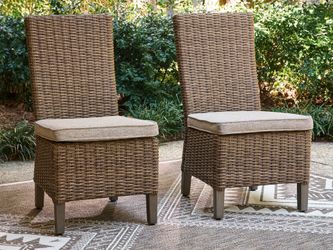 Beachcroft New Beige Outdoor Side Chair with Cushion (Set of 2)