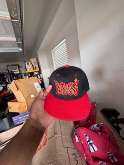 BOSS Snapback Hat Black and Red