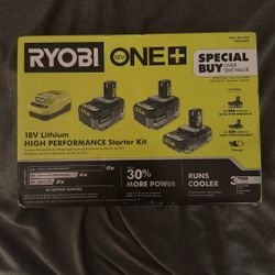 RYOBI 18V Battery Starter Kit-3 Batteries Total