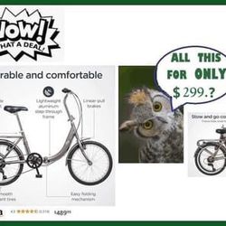 Schwinn Loop Adult Folding Bike, Men & Women, 20-inch Wheels, 7-Speed Drivetrain, Rear Cargo Rack +