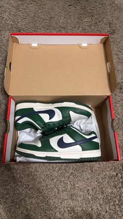White and Green Nike Dunks 8.5w 7m