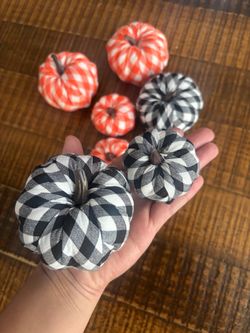 Fabric Pumpkin Decorations Set of 6