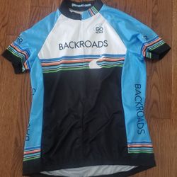Louis Garneau Cycling Jersey Men's Large  3/4 Zip GO ACTIVE BACKROADS MultiColor