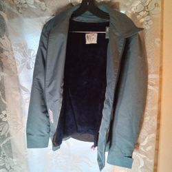 London Fog Women's Blue w Burple Faux Fur Pile Removable Lining Sz30L16Pit26SL