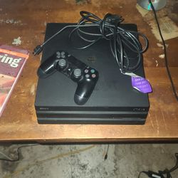 PS4 Pro Newer 1 With Cords And Controller Works Great