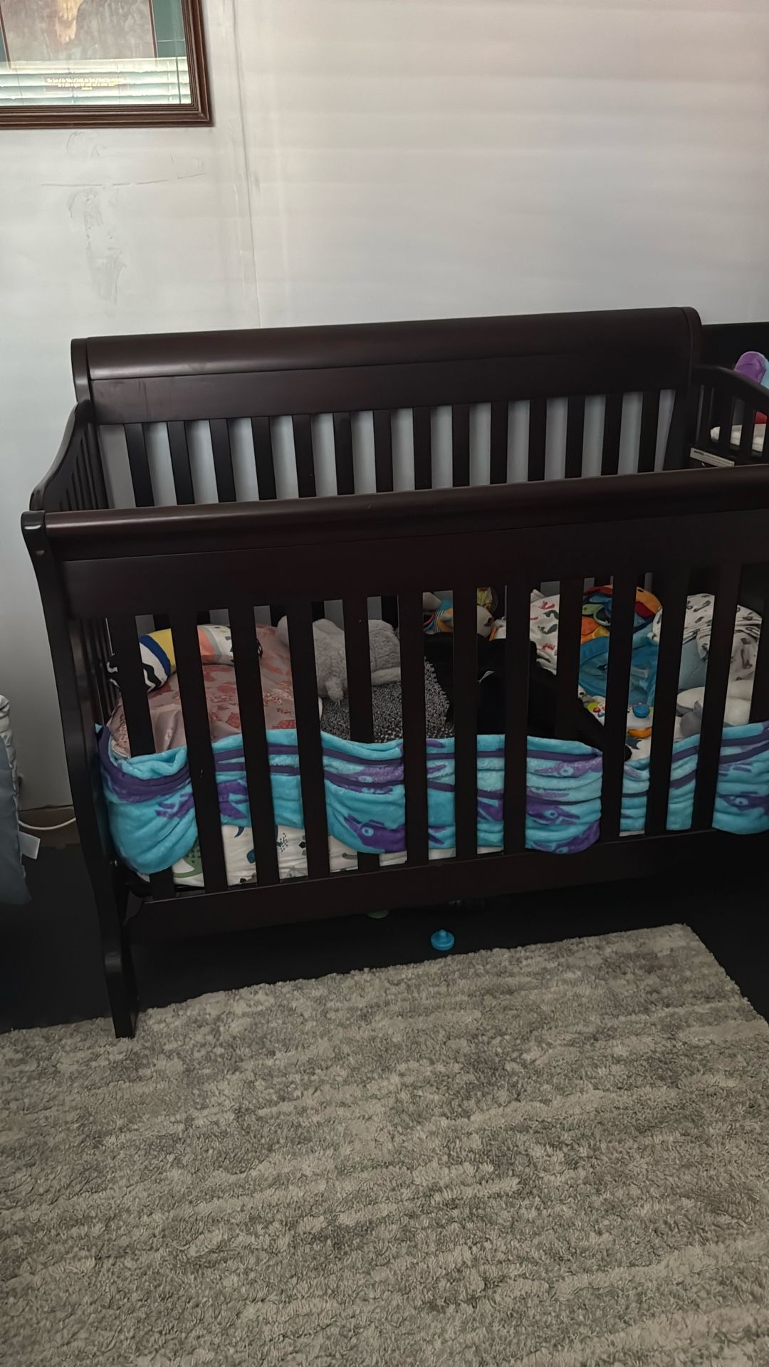 Cherry Wood Crib With Changing Table