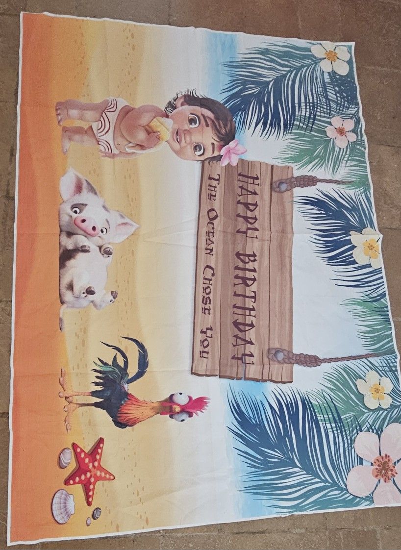 Moana Birthday Backdrop
