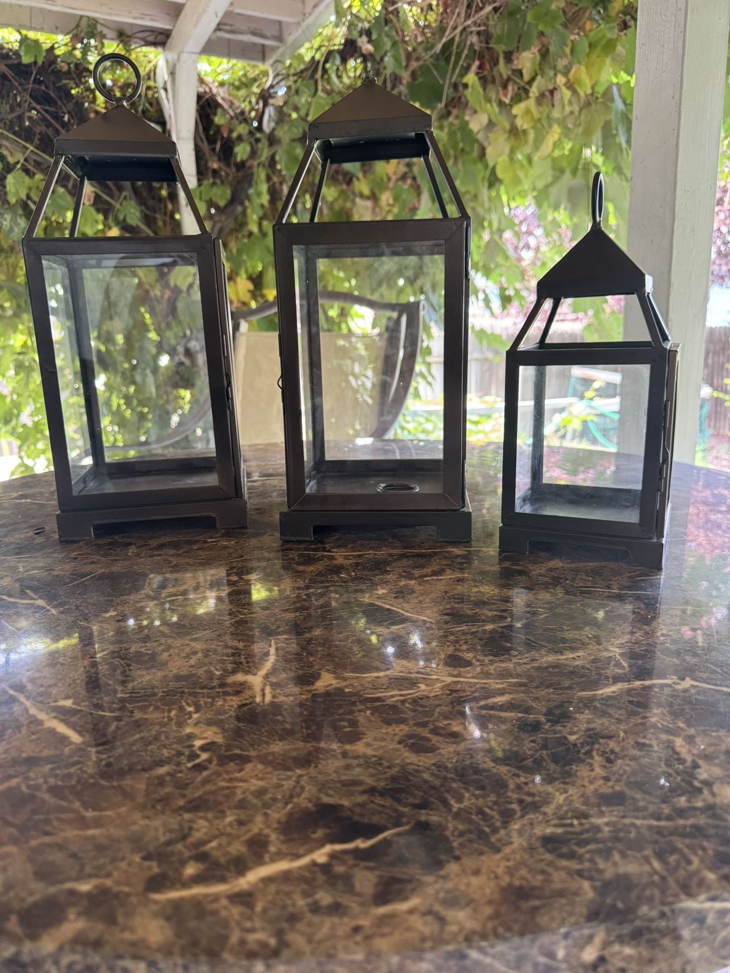 ✨ Set of 3 Black Lanterns – Modern & Rustic Charm! ✨