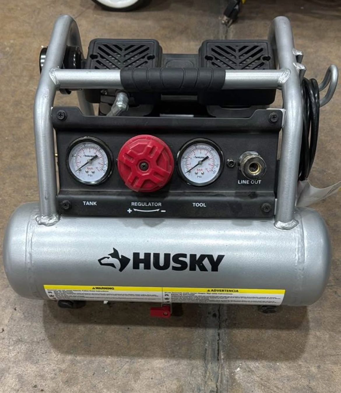 Husky 1 Gal. 135 PSI Portable Electric Quiet Air Compressor