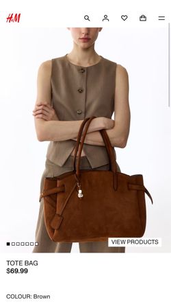 H&M Brown Suede Tote Bag