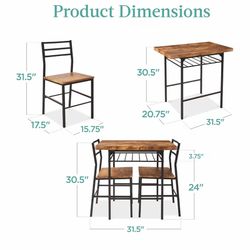 3 Piece Kitchen Table And 3 Chairs 
