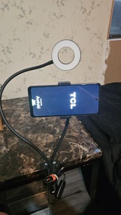 Camera Phone Tripod Mount Adjustable Clamp With Light