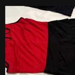 New  Women  Red N Black Beautiful Short Dress Size 14