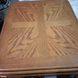 Solid Oak Coffee Table And Matching End Tables