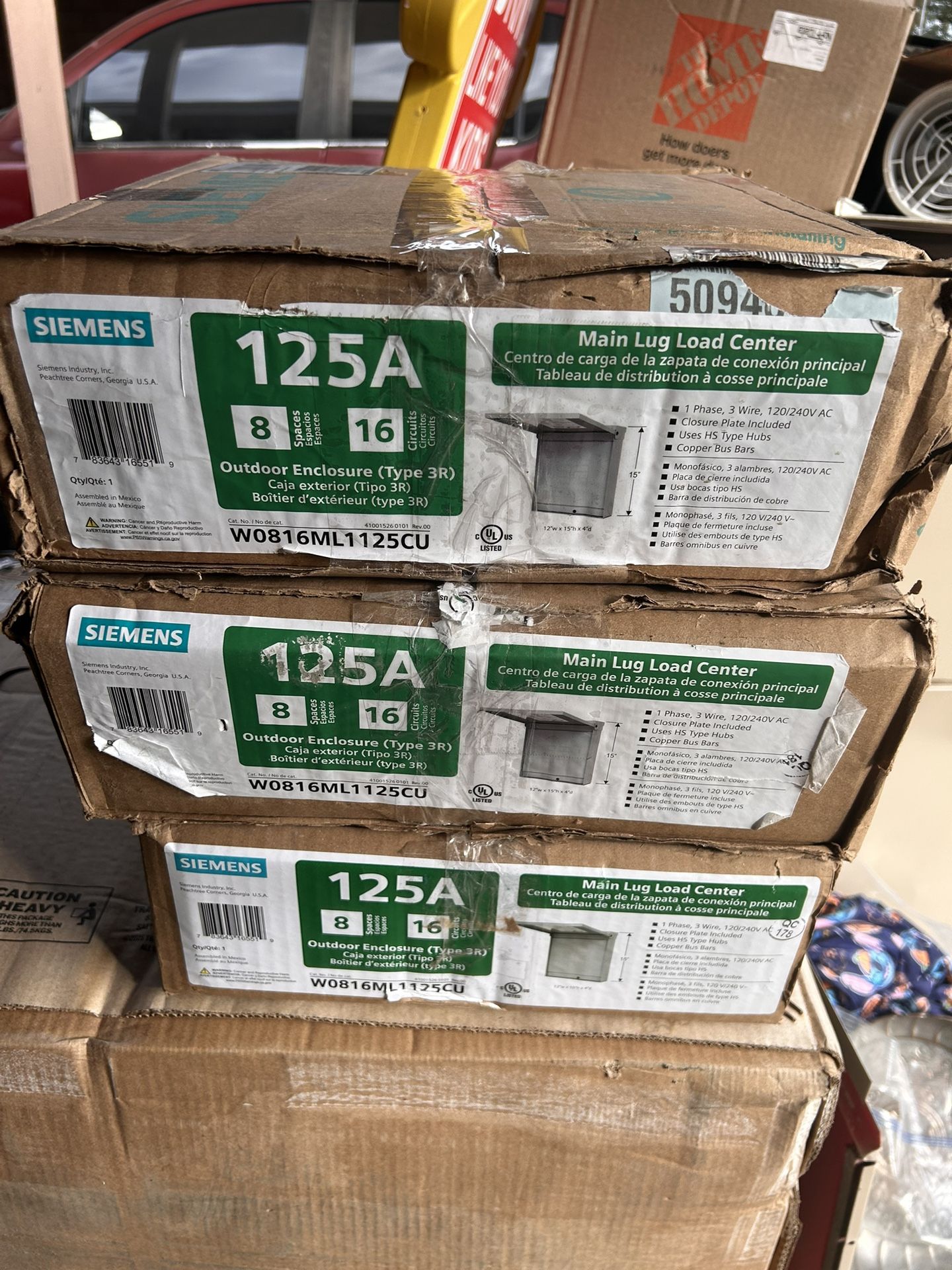 New Siemens EQ 125 Amp 8-Space 16-Circuit Main Lug Outdoor Load Center